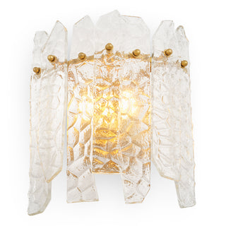 Wall Lamp Prati vintage brass finish clear glass