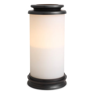 Hurricane Carrington L bronze finish white glass