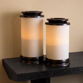 Hurricane Carrington L bronze finish white glass