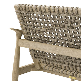 Outdoor Sofa Manzo aged teak light greige rope