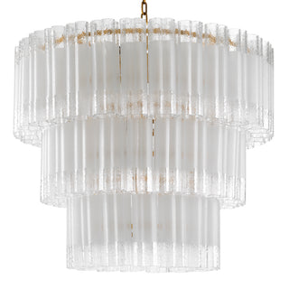 Chandelier Denton L antique brass finish frosted glass