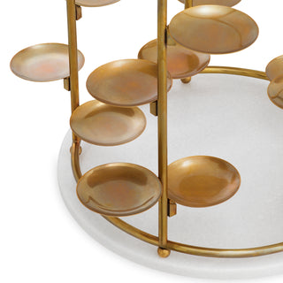 Cake Stand Alturo vintage brass finish white marble