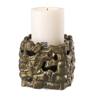 Candle Holder Siracusa S vintage brass finish