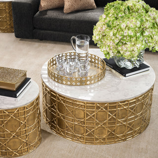 Tray Dameron round vintage brass finish