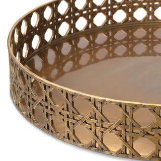 Tray Dameron round vintage brass finish