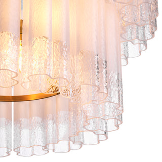 Chandelier Denton S antique brass finish frosted glass