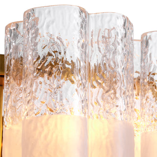 Chandelier Denton S antique brass finish frosted glass