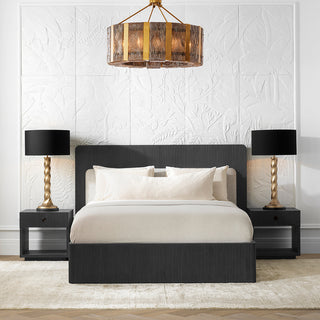 Bed Frame Dimitrios King size charcoal grey oak veneer durini natural