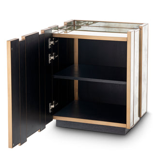 Nightstand Nottingham Left antique mirror glass brushed brass finish