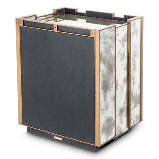 Nightstand Nottingham Left antique mirror glass brushed brass finish