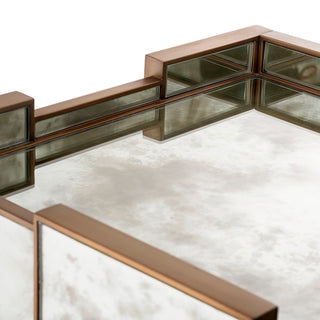 Nightstand Nottingham Left antique mirror glass brushed brass finish