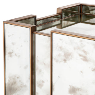Nightstand Nottingham Left antique mirror glass brushed brass finish