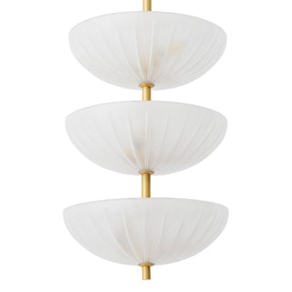Chandelier Maranello antique brass finish frosted glass