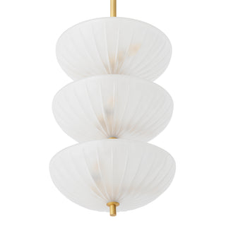 Chandelier Maranello antique brass finish frosted glass