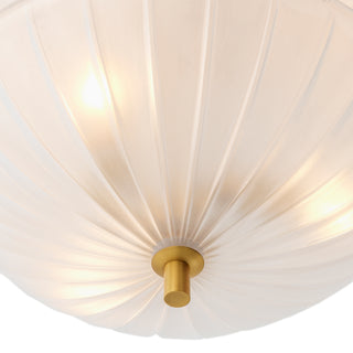 Chandelier Maranello antique brass finish frosted glass