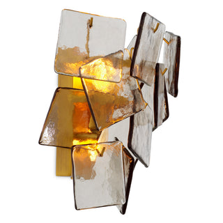 Wall Lamp Biltmore antique brass finish light smoke glass