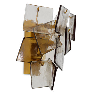 Wall Lamp Biltmore antique brass finish light smoke glass