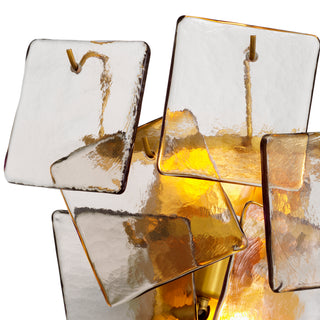 Wall Lamp Biltmore antique brass finish light smoke glass