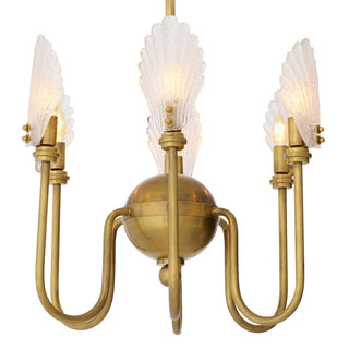 CDJ Chandelier Isabelle vintage brass finish handmade glass
