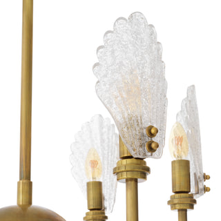 CDJ Chandelier Isabelle vintage brass finish handmade glass