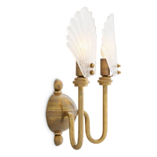CDJ Wall Lamp Isabelle vintage brass finish - Handmade glass