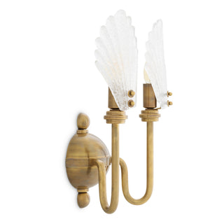 CDJ Wall Lamp Isabelle vintage brass finish - Handmade glass