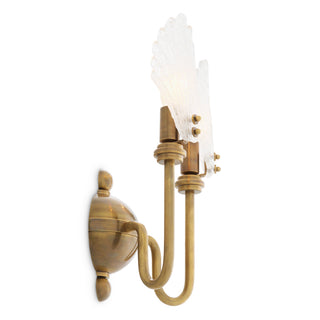 CDJ Wall Lamp Isabelle vintage brass finish - Handmade glass