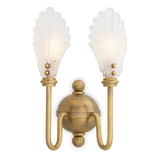 CDJ Wall Lamp Isabelle vintage brass finish - Handmade glass