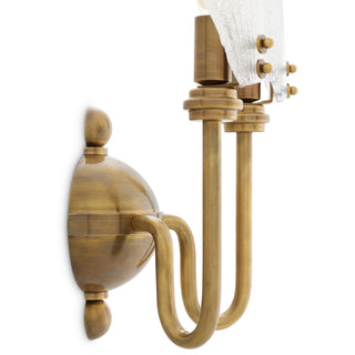CDJ Wall Lamp Isabelle vintage brass finish - Handmade glass