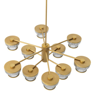 CDJ Chandelier Andromeda antique brass finish smoke glass