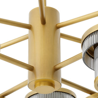 CDJ Chandelier Andromeda antique brass finish smoke glass