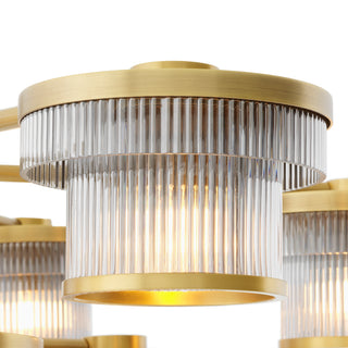 CDJ Chandelier Andromeda antique brass finish smoke glass