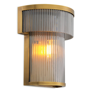 CDJ Wall Lamp Andromeda antique brass finish smoke glass