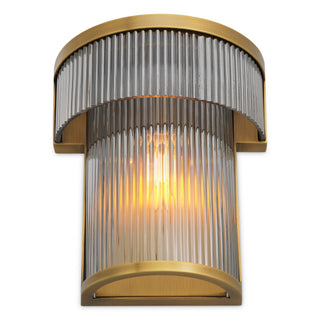 CDJ Wall Lamp Andromeda antique brass finish smoke glass