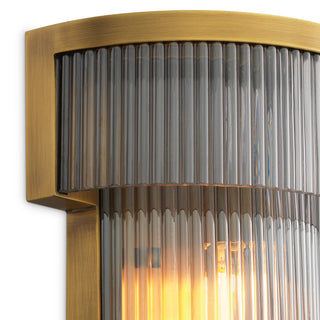CDJ Wall Lamp Andromeda antique brass finish smoke glass