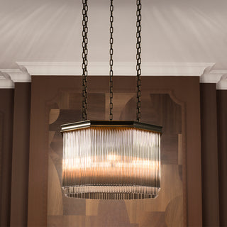 CDJ Chandelier Estela bronze highlight finish clear glass