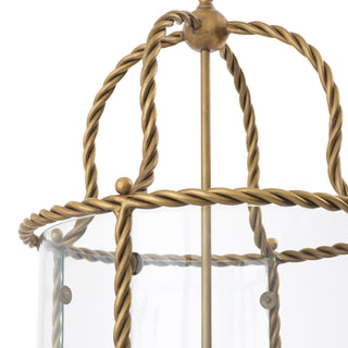 Pendant Preston vintage brass finish incl white shades