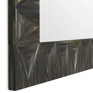 Mirror Belmont straw marquetry charcoal