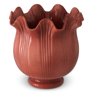Vase Tulipa coral red ceramic