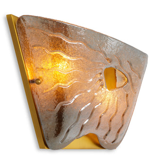 Wall Lamp Orlandis antique brass finish smoke glass - Left