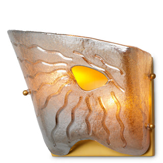 Wall Lamp Orlandis antique brass finish smoke glass - Left