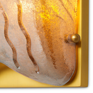Wall Lamp Orlandis antique brass finish smoke glass - Left