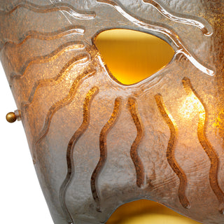 Wall Lamp Orlandis antique brass finish smoke glass - Left