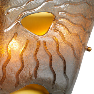 Wall Lamp Orlandis antique brass finish smoke glass - Right