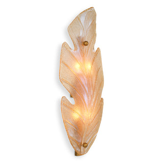 Wall Lamp Grandeur antique brass finish champagne colored glass