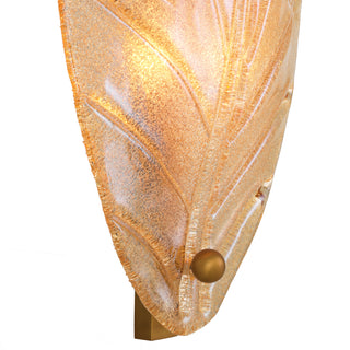 Wall Lamp Grandeur antique brass finish champagne colored glass