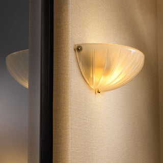 Wall Lamp Maranello antique brass finish frosted glass