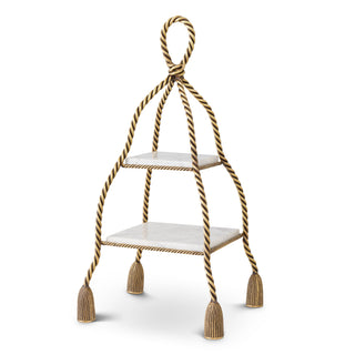 Cake Stand Vanelle vintage brass finish white marble