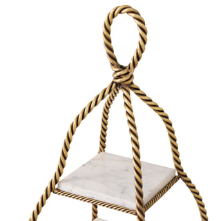 Cake Stand Vanelle vintage brass finish white marble