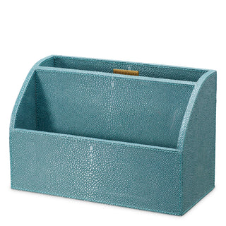 Desk Set Scaleo faux blue shagreen set of 3
